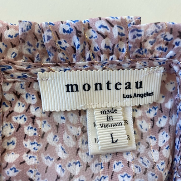 NWOT MONTEAU LOS ANGELES Ruffle Blouse Top - Picture 7 of 9